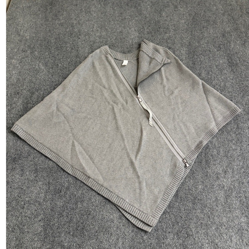 Lululemon Merino Wool Zippered Poncho Wrap Heathered Grey One Size OS